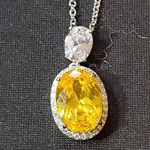 Yellow Austrian Crystal Necklace and Earrings